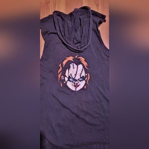 Cotton On Garments Oversized Sleeveless T-Shirt Hoodie W Chucky Print S/P